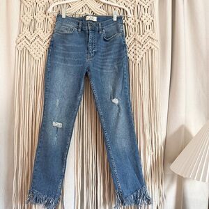 We The Free by Free People Great Heights Frayed Skinny Jeans – Size 28